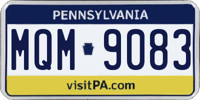 PA license plate MQM9083