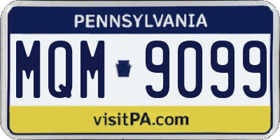 PA license plate MQM9099
