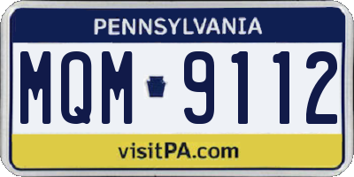 PA license plate MQM9112