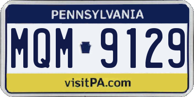 PA license plate MQM9129