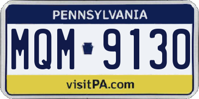PA license plate MQM9130