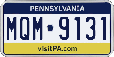PA license plate MQM9131