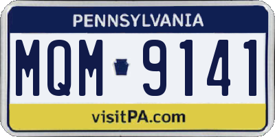 PA license plate MQM9141
