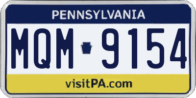 PA license plate MQM9154