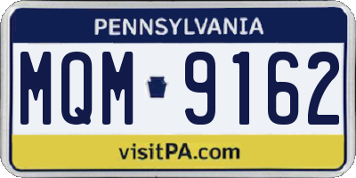 PA license plate MQM9162