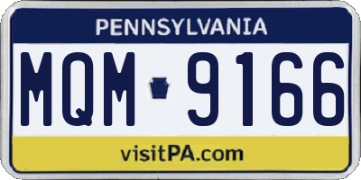 PA license plate MQM9166