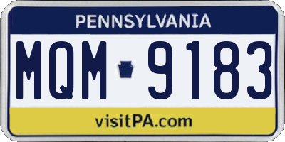 PA license plate MQM9183