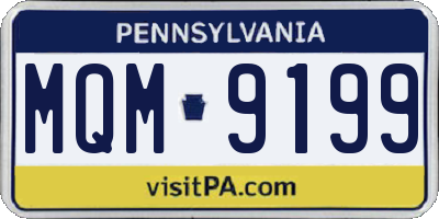 PA license plate MQM9199