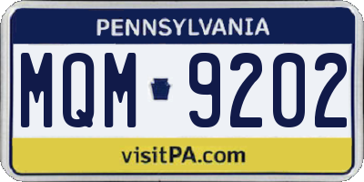PA license plate MQM9202
