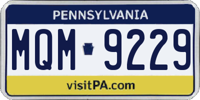 PA license plate MQM9229