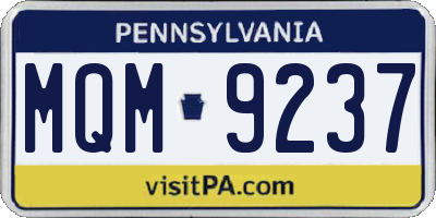 PA license plate MQM9237