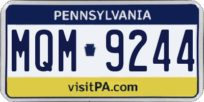 PA license plate MQM9244