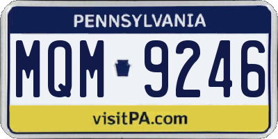 PA license plate MQM9246