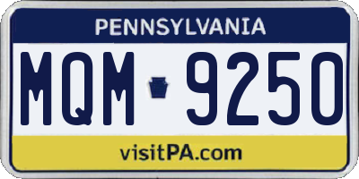 PA license plate MQM9250