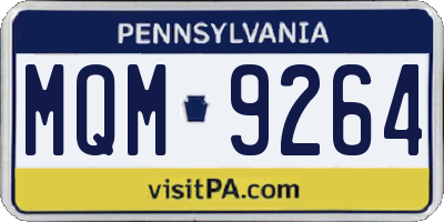 PA license plate MQM9264