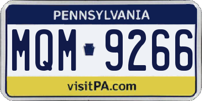 PA license plate MQM9266