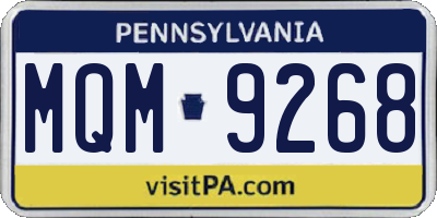 PA license plate MQM9268