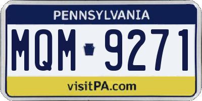 PA license plate MQM9271