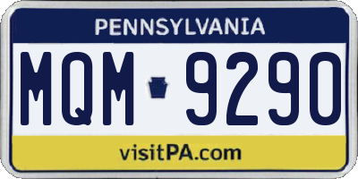PA license plate MQM9290