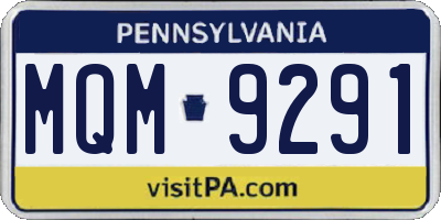 PA license plate MQM9291