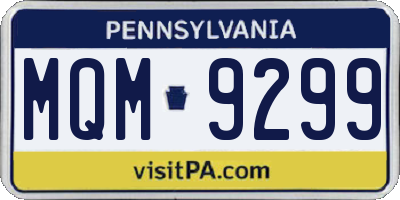 PA license plate MQM9299