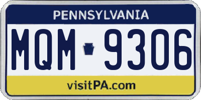 PA license plate MQM9306