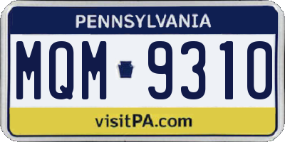 PA license plate MQM9310