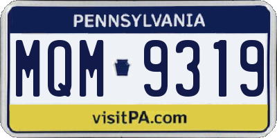 PA license plate MQM9319