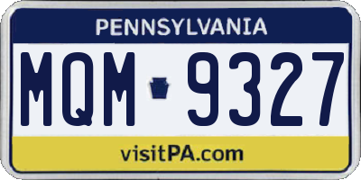 PA license plate MQM9327