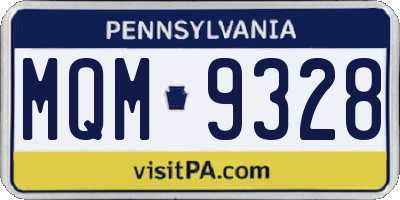 PA license plate MQM9328