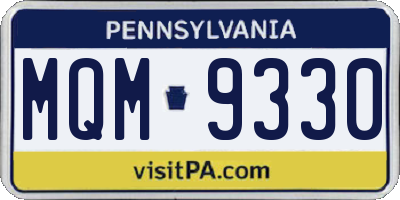 PA license plate MQM9330