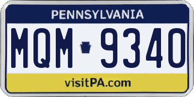 PA license plate MQM9340
