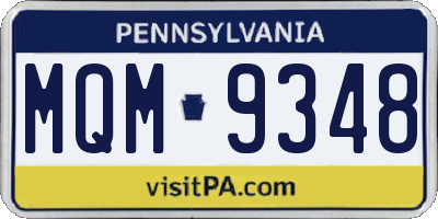 PA license plate MQM9348