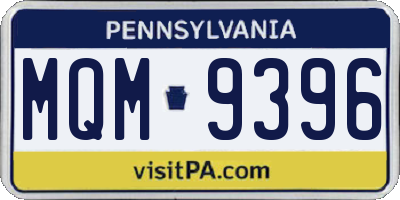 PA license plate MQM9396