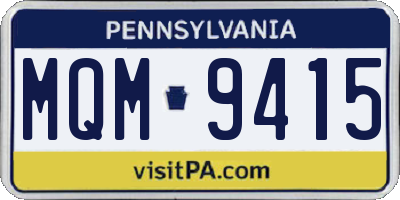 PA license plate MQM9415