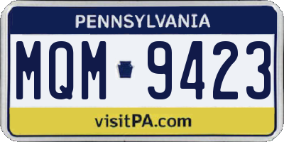 PA license plate MQM9423