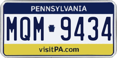 PA license plate MQM9434