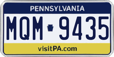PA license plate MQM9435