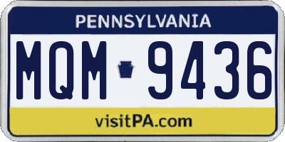 PA license plate MQM9436