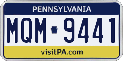 PA license plate MQM9441