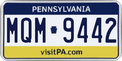 PA license plate MQM9442