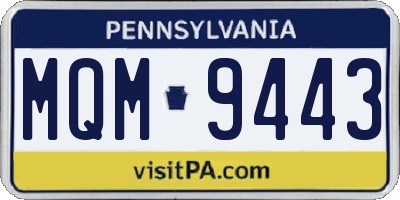 PA license plate MQM9443