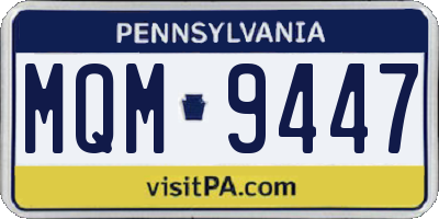 PA license plate MQM9447
