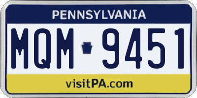 PA license plate MQM9451