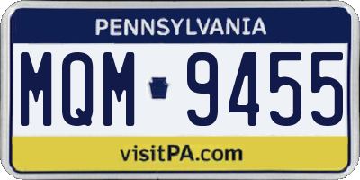 PA license plate MQM9455
