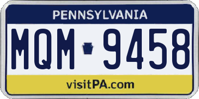 PA license plate MQM9458