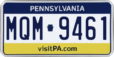PA license plate MQM9461