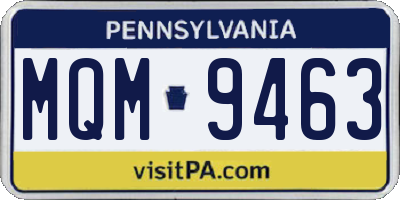 PA license plate MQM9463