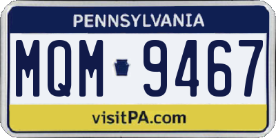 PA license plate MQM9467