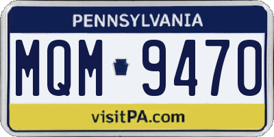 PA license plate MQM9470